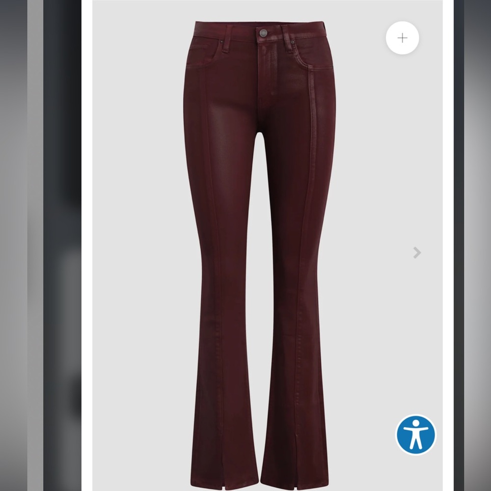 NWT Hudson jeans coated Barbara burgundy boot cut
